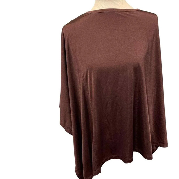 Roamans Tops - Roamans Womens asymmetrical Tunic Top Sz 14/16 Brown Stretch Slinky
